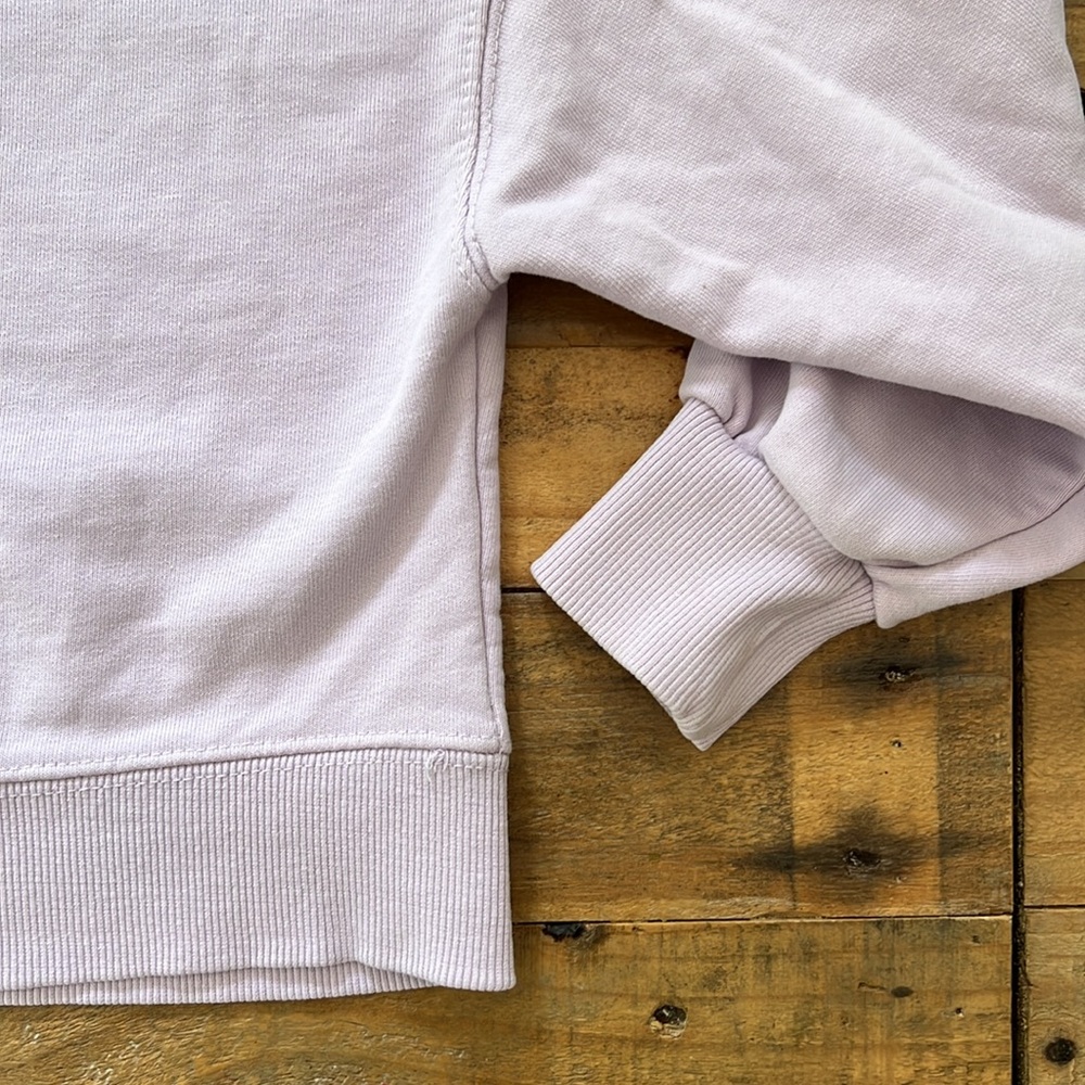 Zara girls sweatshirt 100% cotton always surfing lavender tan cropped EUC - Picture 5 of 5